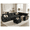 Black, variant on 102" L-Shaped Chenille Modular Sectional Sleeper Sofa with Pullout Bed, Reclining Backrest, USB, LED Light, Ottoman, Tool-Free Assembly, Black