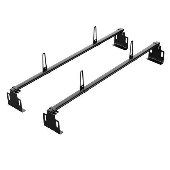 KFFKFF Trailer Ladder Rack, 60" Dual Crossbars Roof Rack, Durable Steel Construction for Vans, 500 lbs Load Capacity, Compatible with Various Truck Roofs
