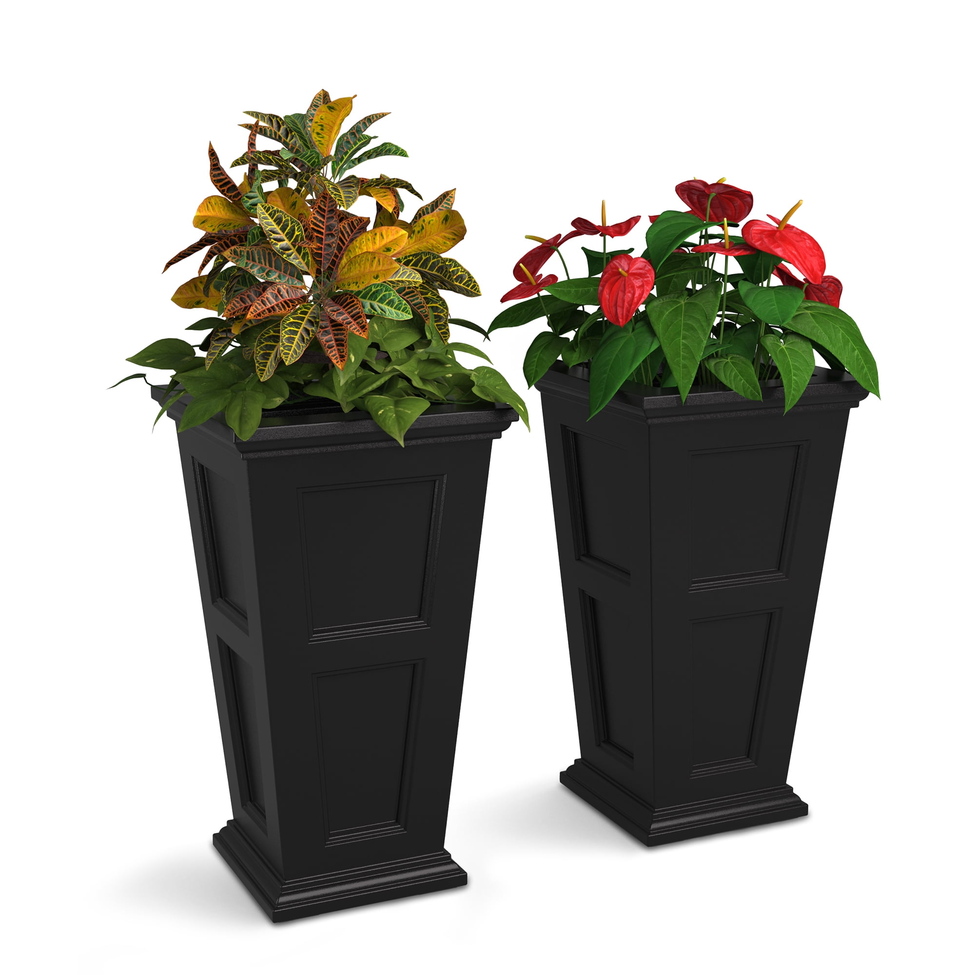 Fairfield 28in Tall Planter - Black (2-Pack)