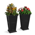 thumbnail image 2 of Fairfield 28in Tall Planter - Black (2-Pack), 2 of 17