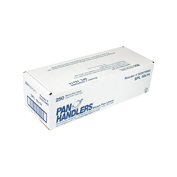 HANDGARDS Liner (PanHandlers Steam Pan Liners) Pan Clear, 7 Quart, 250 Count - 1 Roll