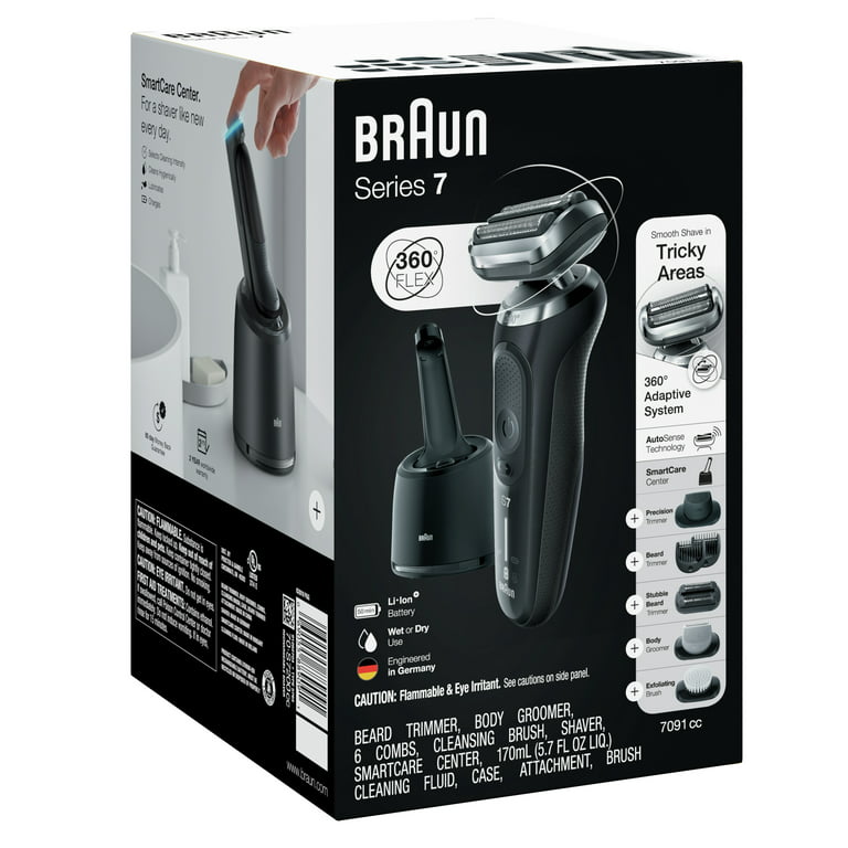 Braun Series 7 7091cc Flex Electric Razor for Men, Black 