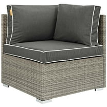 Modway Repose Outdoor Patio Corner in Light Gray Charcoal