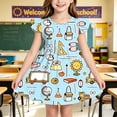 thumbnail image 5 of FYDUU Toddler Girls Back To School Dress Cute Print Sleeveless Summer Dresses Comfortable Casual Sundress First Day of School Outfit for Kids Girl 3-4 Years, 5 of 7