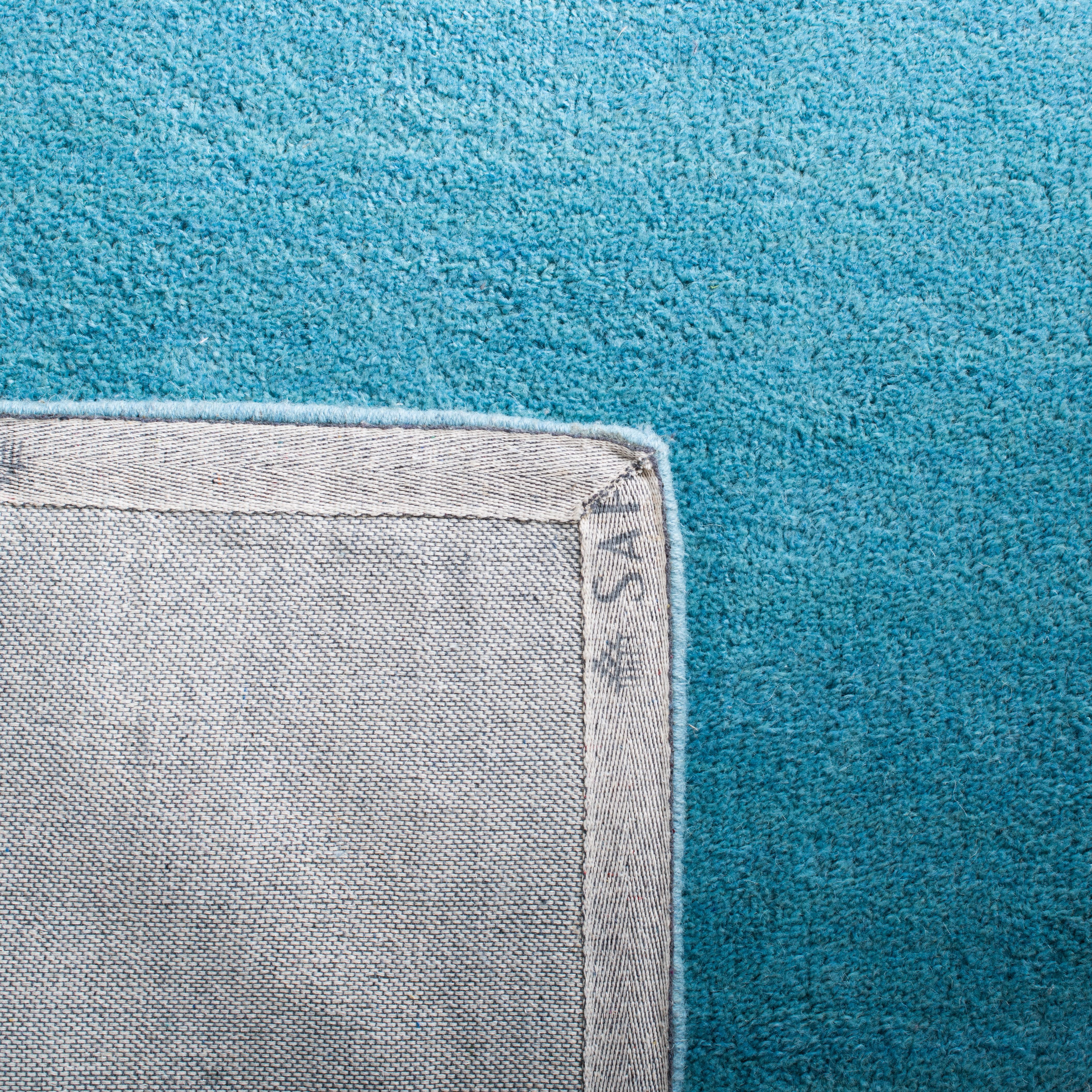 SAFAVIEH Himalaya Rachelle Solid Wool Runner Rug, Turquoise, 2'3" x 10'