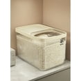 thumbnail image 2 of 1pc 10lb/20lb Clear Color Household Sealing Sliding Lid Rice Storage Container, Flour, Grains Cereal Dispenser, 2 of 9