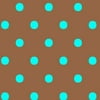 V.I.P by Cranston Aqua on Cocoa Dots Fabric, per Yard