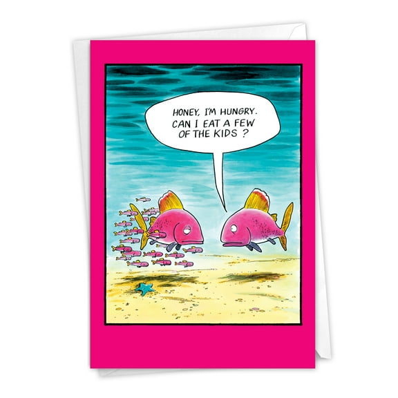 Nobleworks Hungry Fish Funny / Humorous Father's Day Card