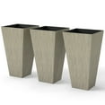 thumbnail image 1 of Outsunny 28" Tall Plastic Planters, Set of 3 Garden Flower Pots, Mixed Grey, 1 of 10
