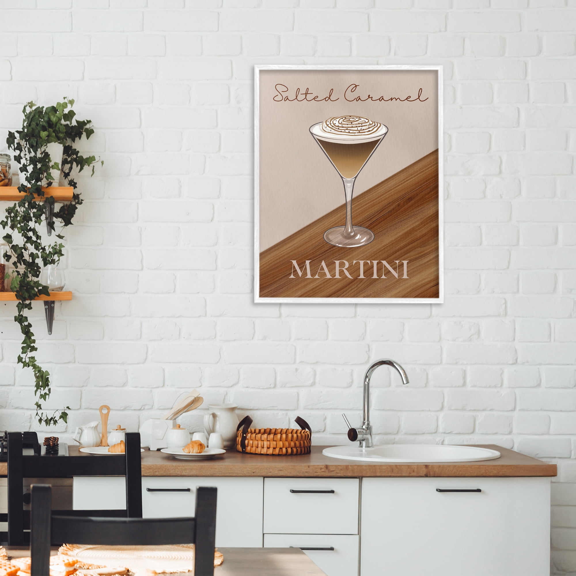 Stupell Industries Salted Caramel Martini White Framed Giclee Art, design by Marcus Prime