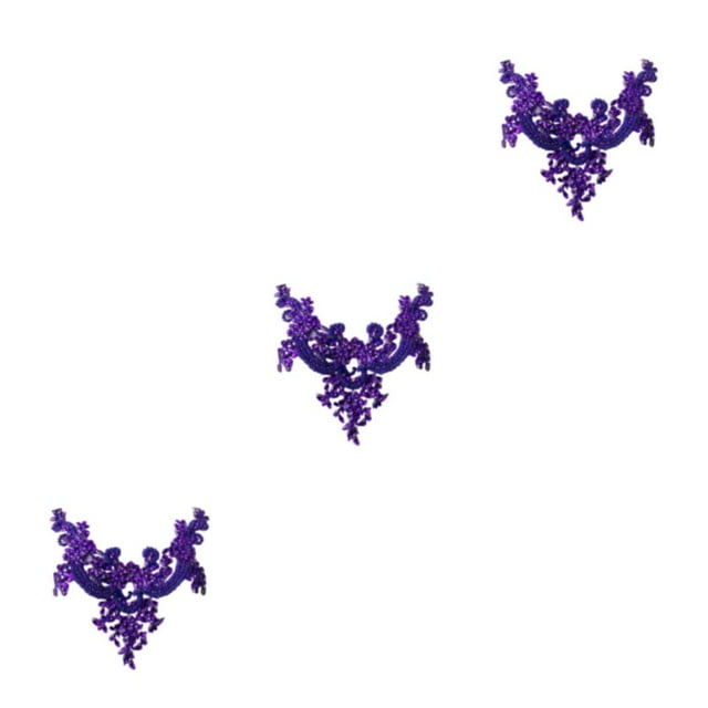 kurtrusly Beauté de Robe de Mariée avec Coudre sur Perles Garniture Patchs Faits avec Acrylique Large Application Polyvalent Violet 3Set