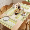 thumbnail image 5 of Yellow Boho Flowers Placemats Set of 12 Modern Luxurious Geometric Floral Place Mats Indoor Wipeable Table Mats Washable Cloth Dining Table Placemats for Kitchen Holiday Party Home Decor 13x19 Inch, 5 of 9