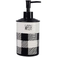 thumbnail image 2 of Youngs 21079 Ceramic Buffalo Plaid Lotion Dispenser, Black & White, 2 of 5
