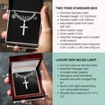 thumbnail image 4 of To My Man Gift, Big Crazy Beautiful World, Cross Pendant Cuban Chain Men Necklace, 4 of 7