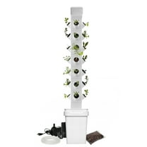 Exo Hydroponics 7 Tier Vertical Garden Planter Tower, Vertical gardening Indoor/outdoor, 28 Stacking Garden Pots, Includes Irrigation Tubing & Water Pump, 100% Money Back Guarantee