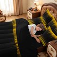 thumbnail image 5 of meiyoeat Abstract Geometric Striped 7 Pieces Full Size Bedding Sets For Boys,Yellow Black Lines Print Full Size Bed in a Bag,Black Reversible, 5 of 7