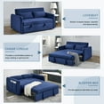 thumbnail image 2 of KINFFICT Futon Sofa Bed, Convertible Loveseat Sleeper, Modern Sofa Bed for Living Room/Apt, Blue, 2 of 10
