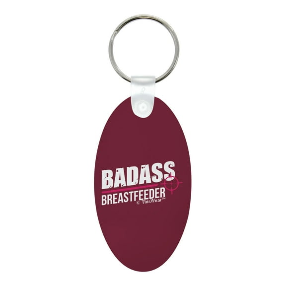 ThisWear Feminist Breastfeeding Gifts for Mom Badass Breastfeeder Aluminum Oval Keychain