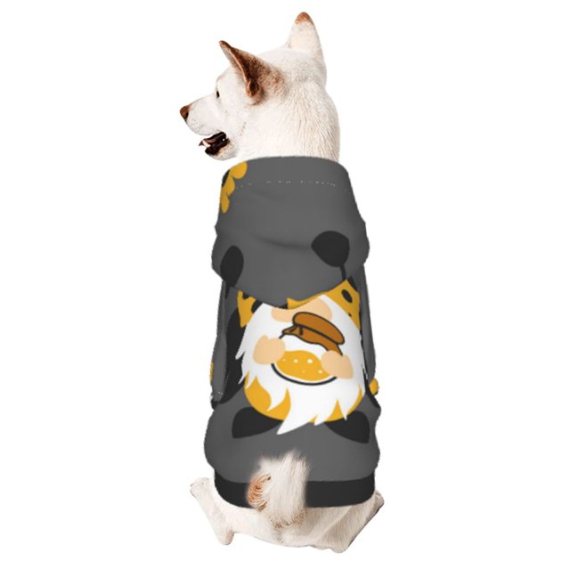 Fotbe Bee Gnome With Sunflower Sudadera con Estampado para Perros Pequeños – Suéter con Capucha para Mascotas, Tela Suave de Forro Polar con Bolsillo-X-Small
