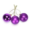 thumbnail image 3 of Purple Christmas Ball Ornaments 24pcs Small Shatterproof Christmas Tree Balls for Xmas Tree Decoration DIY Handcraft Ornaments Hooks Included 1.2-Inch, 3 of 5