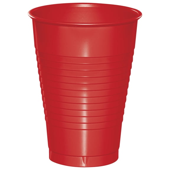 Classic Red 12 oz Plastic Cups for 20 Guests