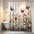 thumbnail image 4 of SIfdSeng Mes Articles Rideau de Douche Floral Rideaux de Salle de Bain Décoratifs avec Crochets, 4 of 5