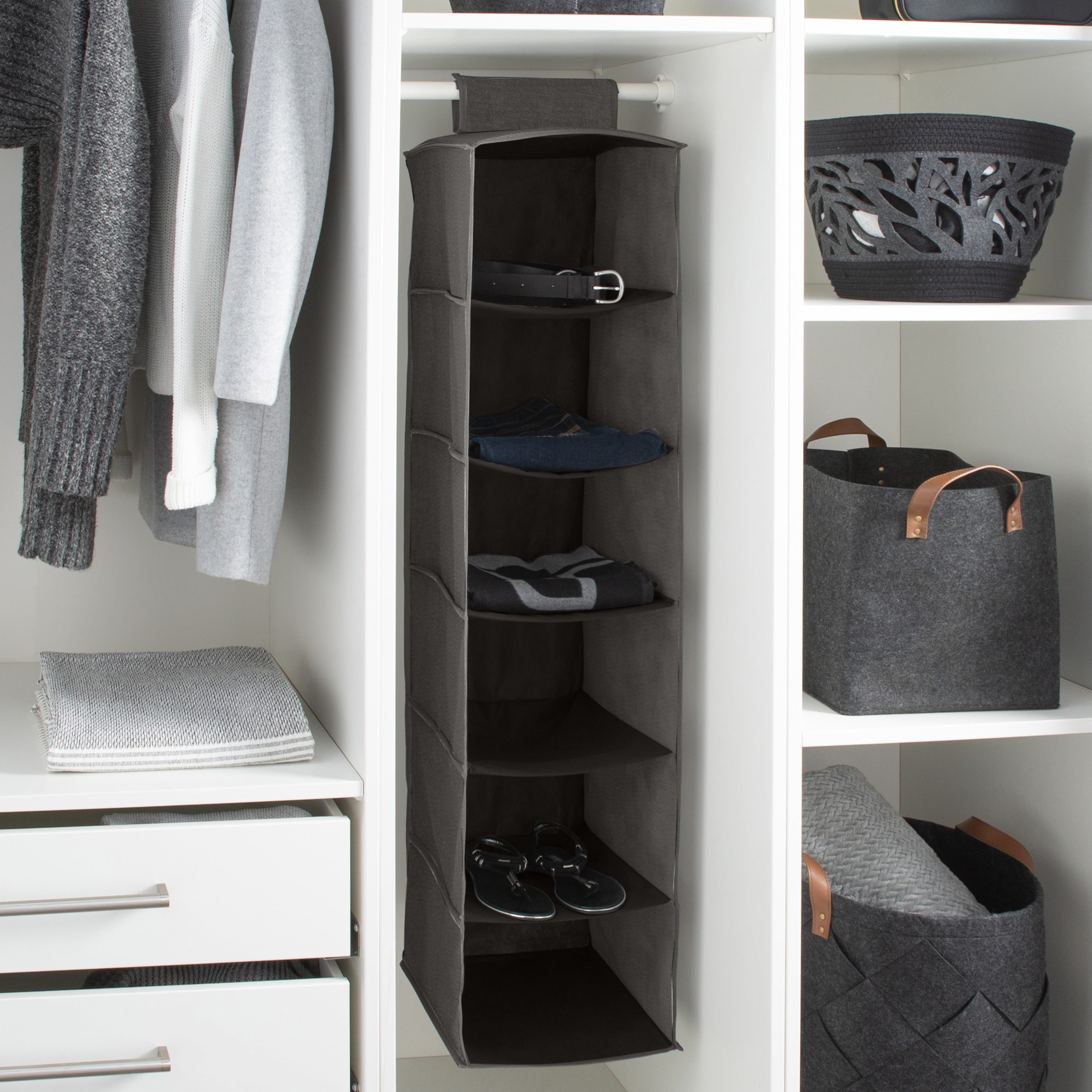 Simplify 6 Shelf Closet Organizer in Gray