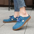thumbnail image 3 of Clog Mules for Women 2025 Boho Ethnic Casual Suede Tassel Slip on Penny Loafers Walking Flats Sandals Shoes, 3 of 8