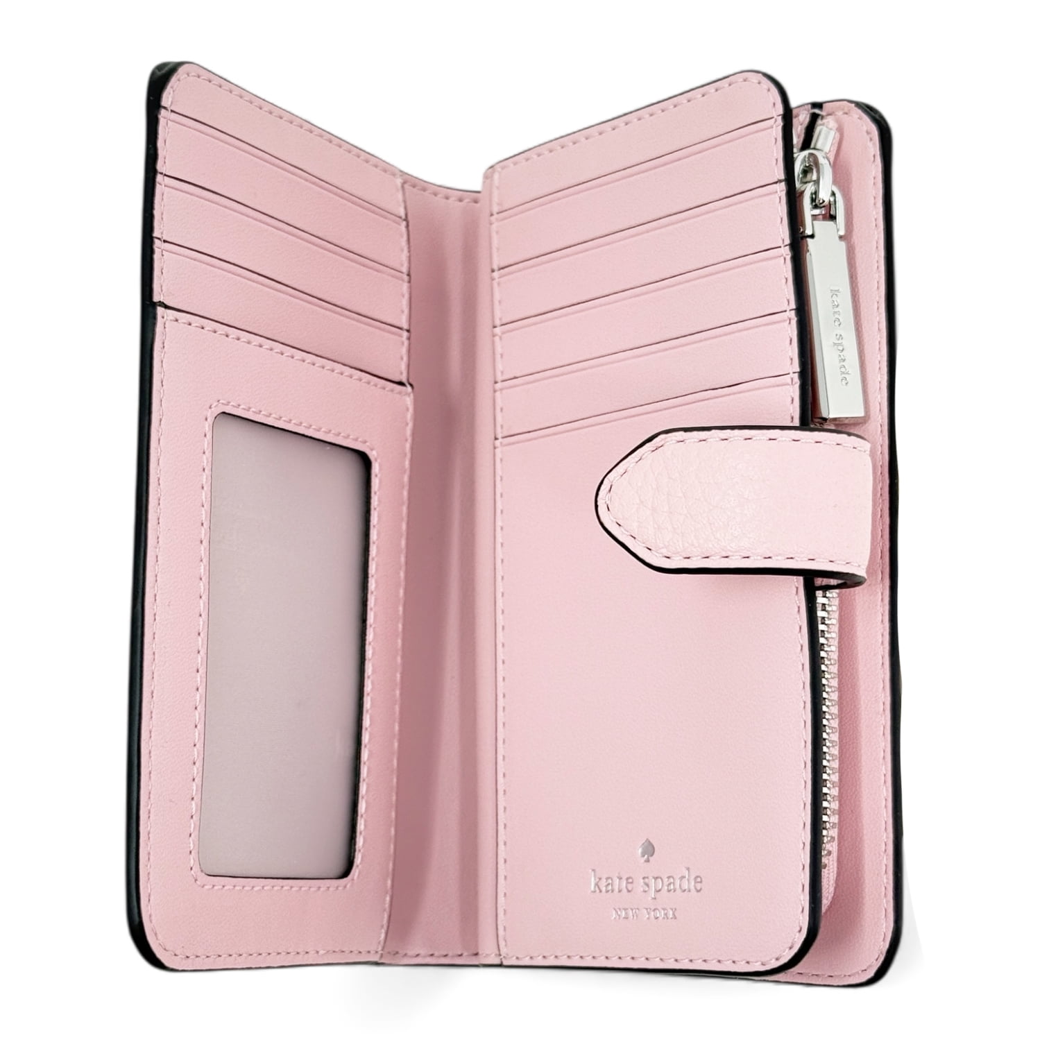 Kate Spade New York Lena Pebbled Leather Medium Bifold Wallet (Tutu Pink)