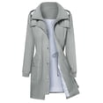 thumbnail image 2 of MKLEKYY Vestes d'Automne pour Femmes Grande Taille Mode Femme Manteau à Capuche Décontracté Ample à Manches Longues Imperméable, 2 of 7