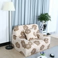 thumbnail image 2 of PiccoCasa Stretch Spandex Sofa Cover 1 Seat Floral Couch Slipcover Light Brown, 2 of 7