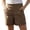 Coffee, variant on Hight Weasit Gym Shorts Summer Twill Shorts for Women, Casual Straight Leg Short Pants with Pockets, Summer Loose Versatile Bottoms Daily Wear Light Blue M