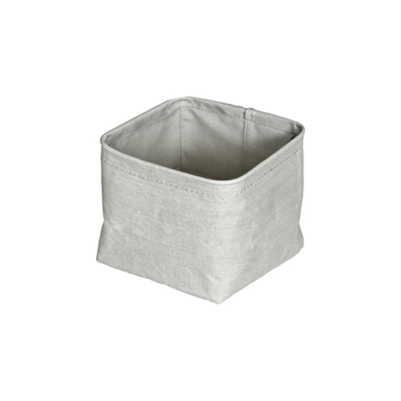 Foldable Cloth Storage Basket, 5.5 x 5.5 x 4.7 in Organizer Bin for Wardrobe, Shelf, Bedroom, and Living Room, Gray Small