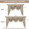 thumbnail image 3 of Luxury Waterfall Valances for Windows, Elegant Jacquard Thick Swag Curtains Valance with Tassels for Living Room, Bedroom Party Banquet Decorations (Light Coffee, W79 Inch, 1 Panel), 3 of 14