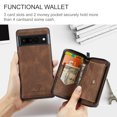 thumbnail image 3 of Nalacover Zipper Wallet Case for Google Pixel 6A, Soft Silicone Shockproof PU Leather Detachable Card Slots Holder Cash Pocket Slim Cover with Kickstand Magnetic Lens Protective Case,Brown, 3 of 7