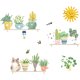 thumbnail image 1 of 1 Juego de pegatinas de animales para gatos, plantas en macetas en el estante, pegatina de pared, decoración de pared de salón para dormitorio JAMW Sencillez, 1 of 5