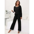 thumbnail image 5 of MINTREUS Women's Pajama Set Long Sleeve Sleepwear Ladies Soft Pjs Lounge Sets, 5 of 6