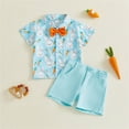 thumbnail image 2 of HCNTES Toddler Boys Outfit Sets Boy Short Sleeve Easter Cartoon Rabbit Prints T Shirt Tops Shorts Kids Gentleman Outfits, 2 of 4