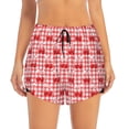 thumbnail image 2 of Daiia Cherry Bow Pattern Women's 2 in 1 Running Shorts - Lightweight Athletic Workout Gym Yoga Shorts Liner with Phone Pockets-Large, 2 of 7