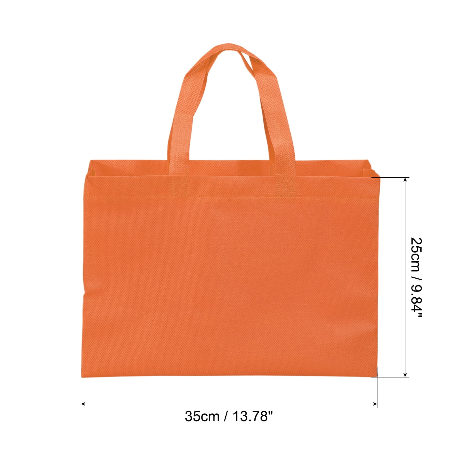 Unique Bargains Reusable Gift Bags Horizontal Style Non-Woven Grocery Storage Tote Bag Orange