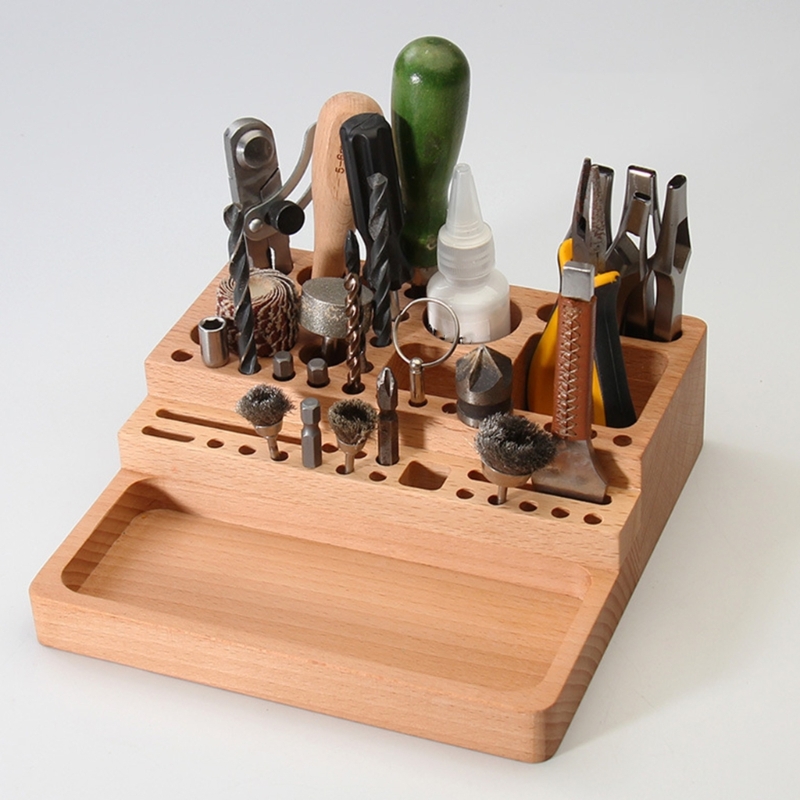 lanema Beechwood Craft Organizers Storage Rack for DIY Tool Workshop Use