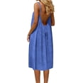 thumbnail image 2 of LVHAOGJOB Robe Femme Tendance Midi Robe d'Été Grande Taille à Bretelles Spaghetti Vacances Sans Manches Dos Nu Robe Soleil pour Femmes Uni, 2 of 6