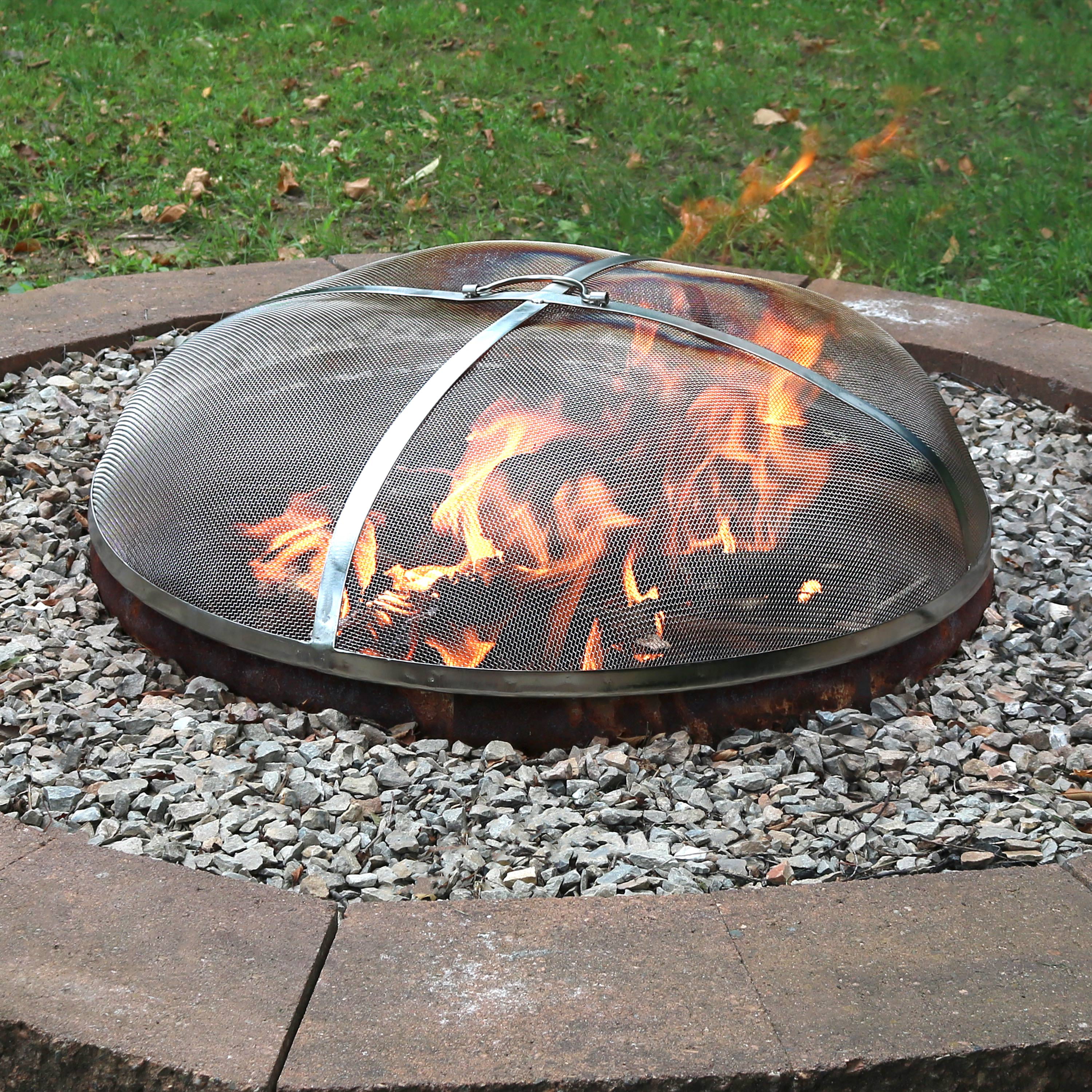 Sunnydaze Spark Screen 30 Stainless, Screened In Fire Pit