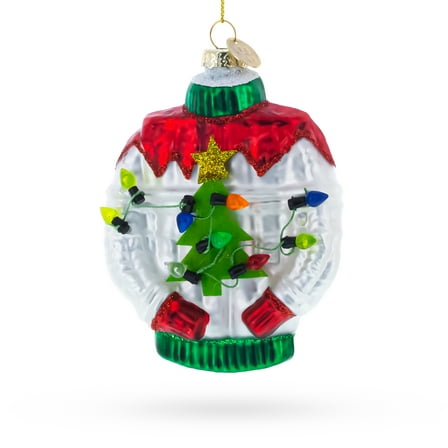 Ugly Christmas Sweater Glass Christmas Ornament