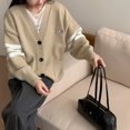thumbnail image 2 of Cárdigan de punto para mujer, suéter versátil coreano holgado con bordado de cachorro de estilo perezoso, diseño de otoño e invierno, 2024, 2 of 5