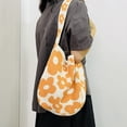 thumbnail image 4 of Bolso Hombro Btafrte Tejido Con Flores Bolso Mano Gran Capacidad Naranja, 4 of 7