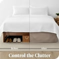 thumbnail image 4 of Bare Home Jupe de Lit Double Brossage - Premium 1800 Collection - Retombée de 15 Pouces - Double, Taupe, 4 of 4