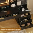 thumbnail image 4 of Coiffeuse avec Lumières et Prise de Courant, Grande Coiffeuse Moderne à Cannelures avec Miroir Hd Éclairé de 30 Po, 5 Tiroirs et Tablette de Rangement, Table de Toilette pour Femmes et Filles, 4 of 6