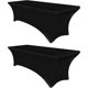 thumbnail image 1 of 6ft Stretch Black Spandex Table Cloth for Standard Folding Tables - 2 Pack, 1 of 4