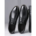 thumbnail image 4 of Gomelly Mens Flats Round Toe Oxford Shoe Lace Up Dress Shoes Nonslip Leather Wedding Party Black 8.5, 4 of 5